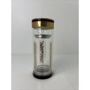 Teavana 6 Dragon Symphony Tea Tumbler Glass Jar Black Gold Fire w Twist Lid